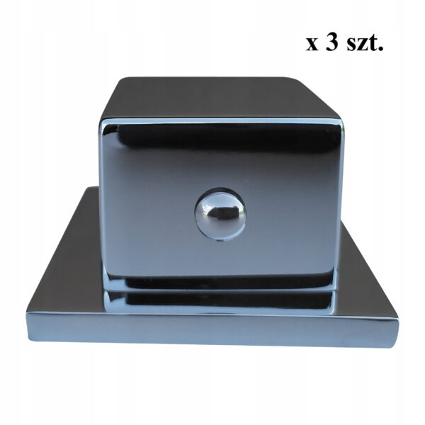 3 x pokrętła do wanny kabiny kwadratowe metalowe