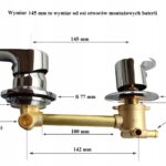 MIESZACZ bateria do kabiny panelu prysznicowego 3 funkcyjny rozmiar 145 mm