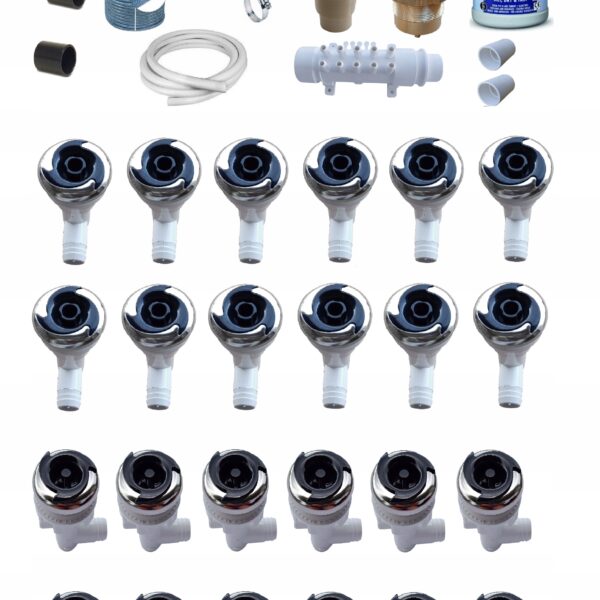 Zestaw do hydromasażu w balii wannie 24 dysz wodnych / wszystko bez pompy