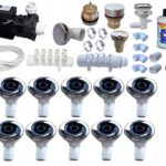 MEGA ZESTAW do hydromasażu z pompą 1100W + 10 dysz wodnych do wanny balii