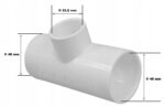 Trójnik trojak PVC redukcyjny do pompy wody balii jacuzzi 48/33,5/48 mm