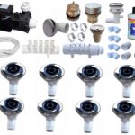 8 dysz do hydromasażu + pompa wodna 1100 W ZESTAW do montażu jacuzzi balia