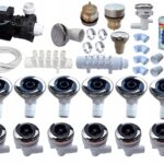 Zestaw do montażu hydromasażu w wannie balii beczce 12 dysz z pompą 1,1 kW